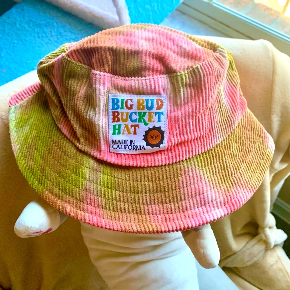 BIG BUD PRESS -trade- Tie-Dye Bucket Hat in Pink / Olive✨🌸🌿 NWOT - Picture 3 of 5